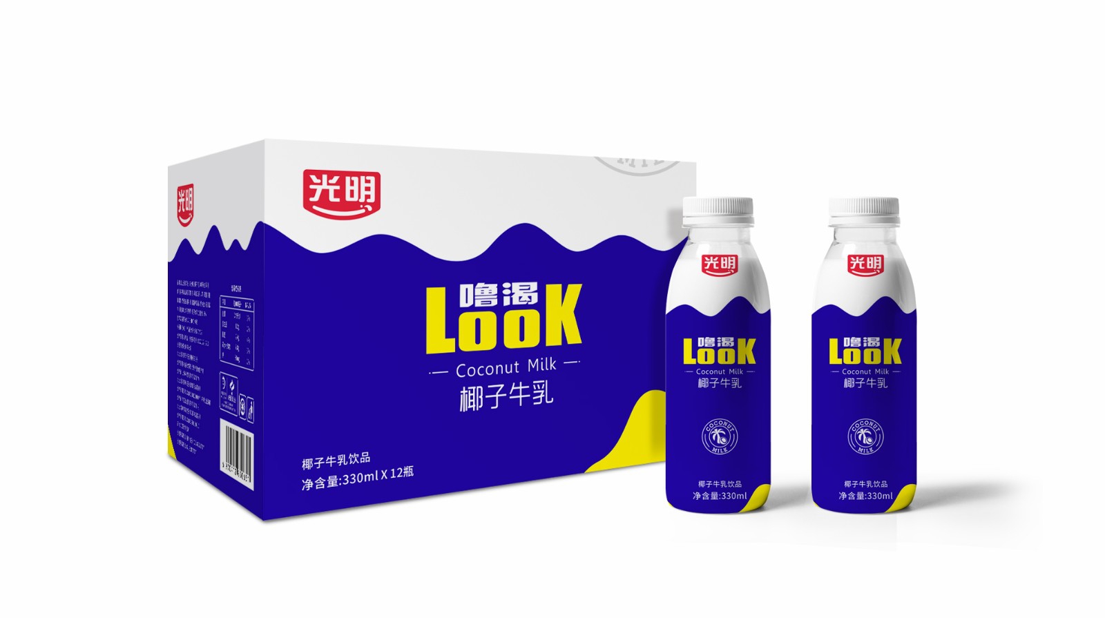 光明LOOK椰子牛乳包装设计|如何用一款包装,放大品牌资产(图2) 光明LOOK椰子牛乳包装设计|如何用一款包装,放大品牌资产(图2)