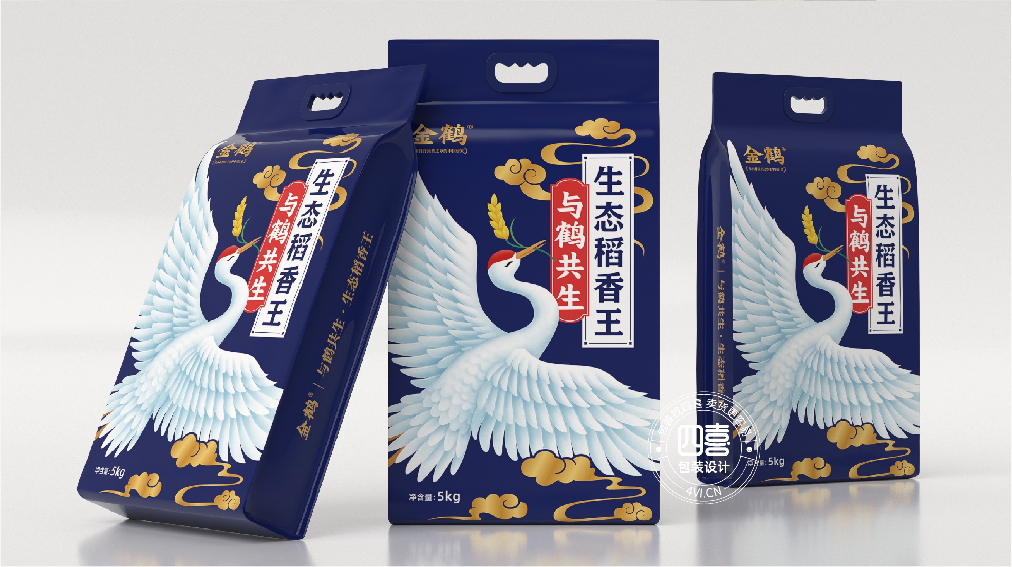 与鹤共生大米包装设计|四喜战略大单品包装设计案例(图3) 与鹤共生大米包装设计|四喜战略大单品包装设计案例(图3)