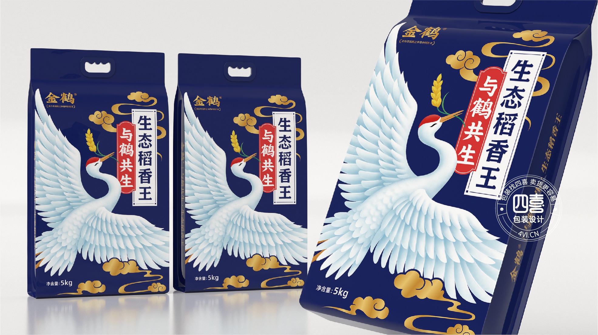 与鹤共生大米包装设计|四喜战略大单品包装设计案例(图2) 与鹤共生大米包装设计|四喜战略大单品包装设计案例(图2)