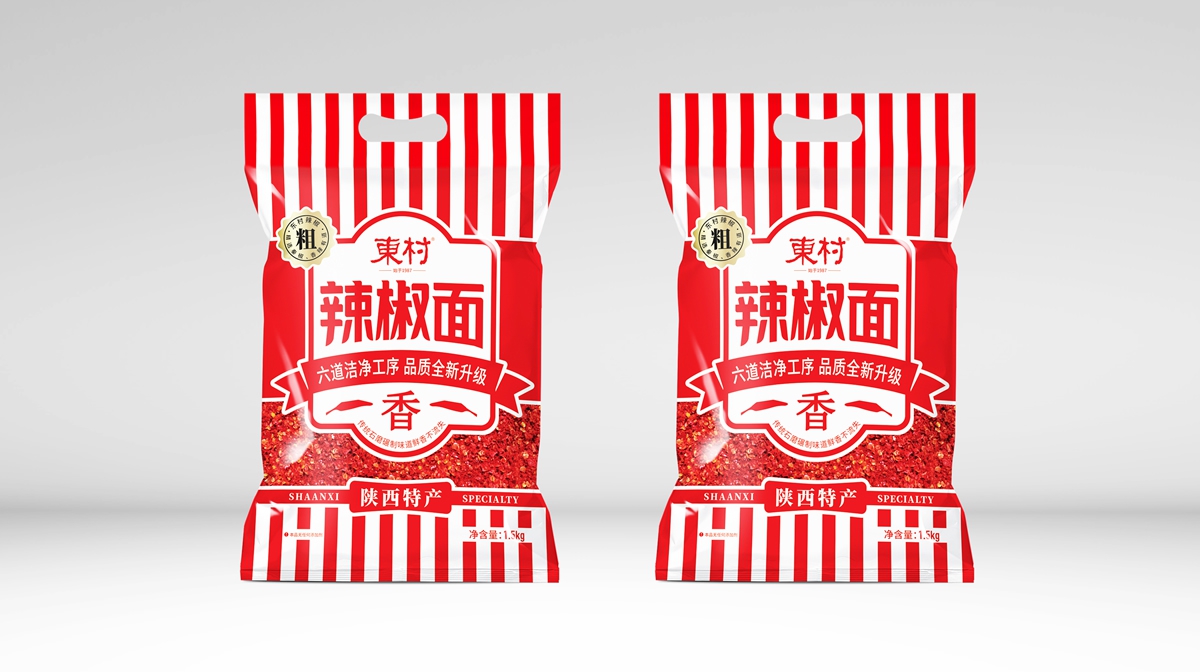 东村辣椒粉包装设计案例|用终端视觉打造货架竞争力(图1) 东村辣椒粉包装设计案例|用终端视觉打造货架竞争力(图1)