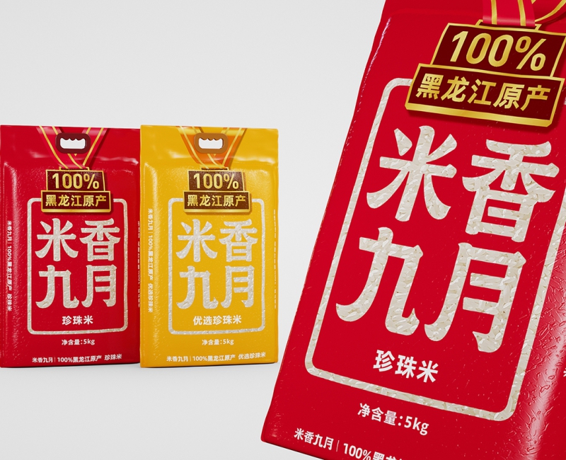 米香九月大米包装设计案例｜线下终端如何用包装提升货架竞争力